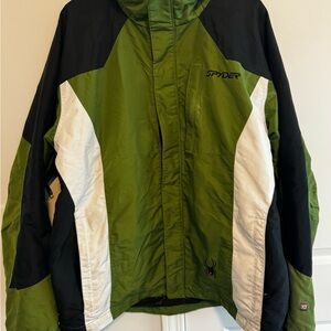 Spyder Men's Olive and Black Ski Jacket